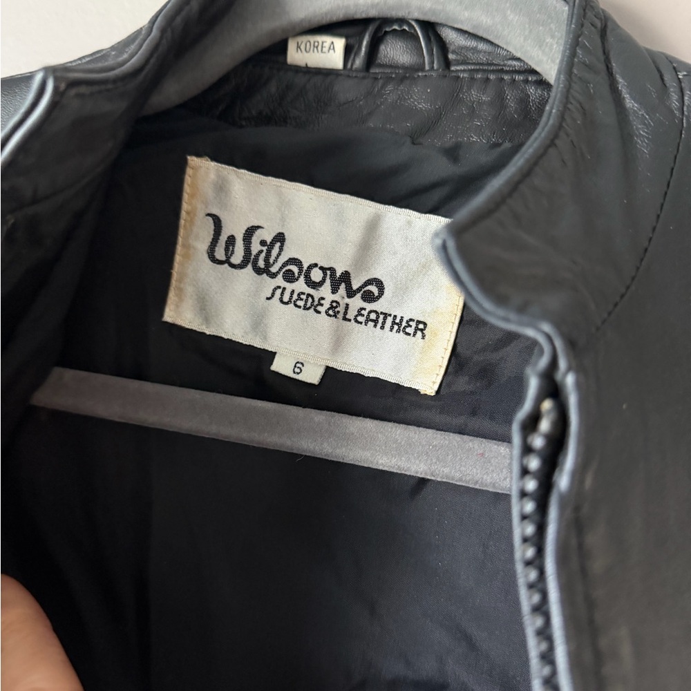 Wilsons Vintage Leather and Suede Black and Gray Women's Moto Jacket - Picture 6 of 9